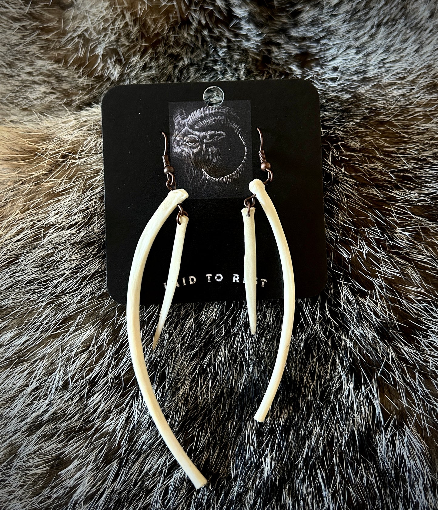 Deer & Raccoon Bone Earrings
