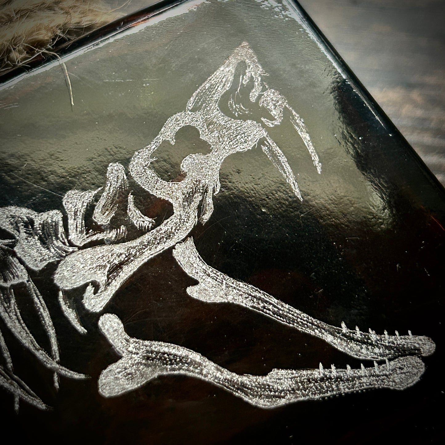 Double Sided Snake Hand-etched Bottle