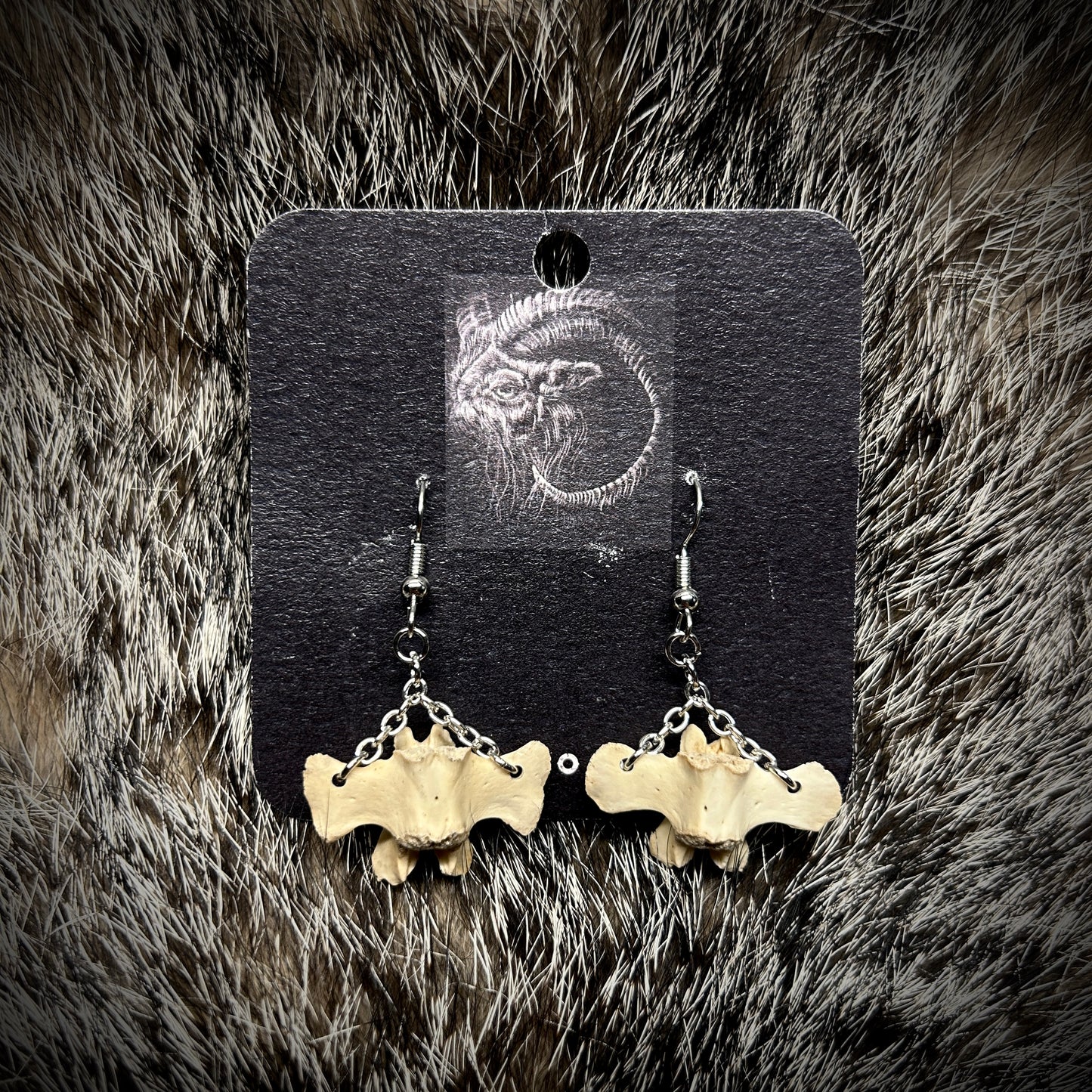 Raccoon Vertebrae Earrings