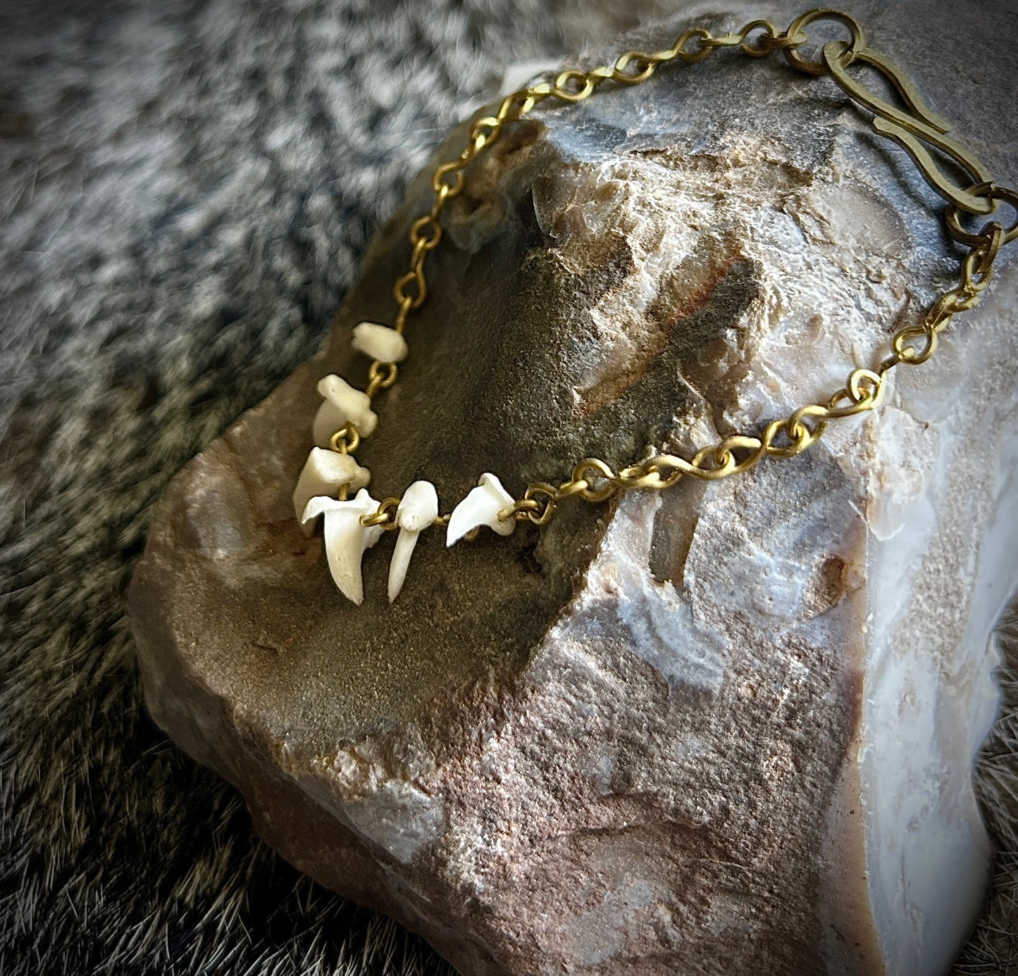 Brass and Fox Claws Bracelet