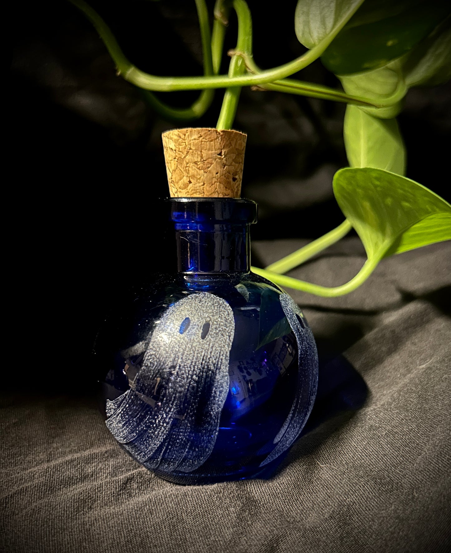 Ghosts Hand-Etched Bottle