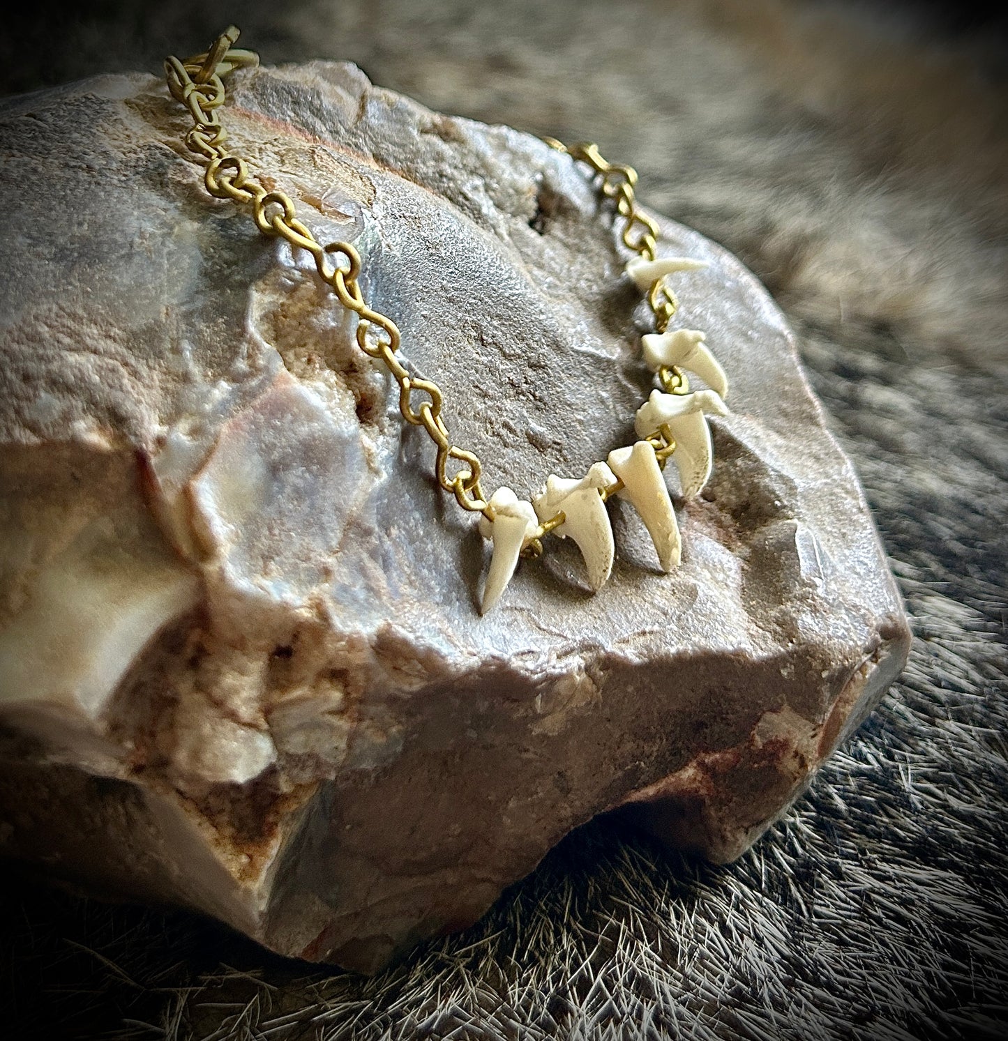 Brass and Fox Claws Bracelet