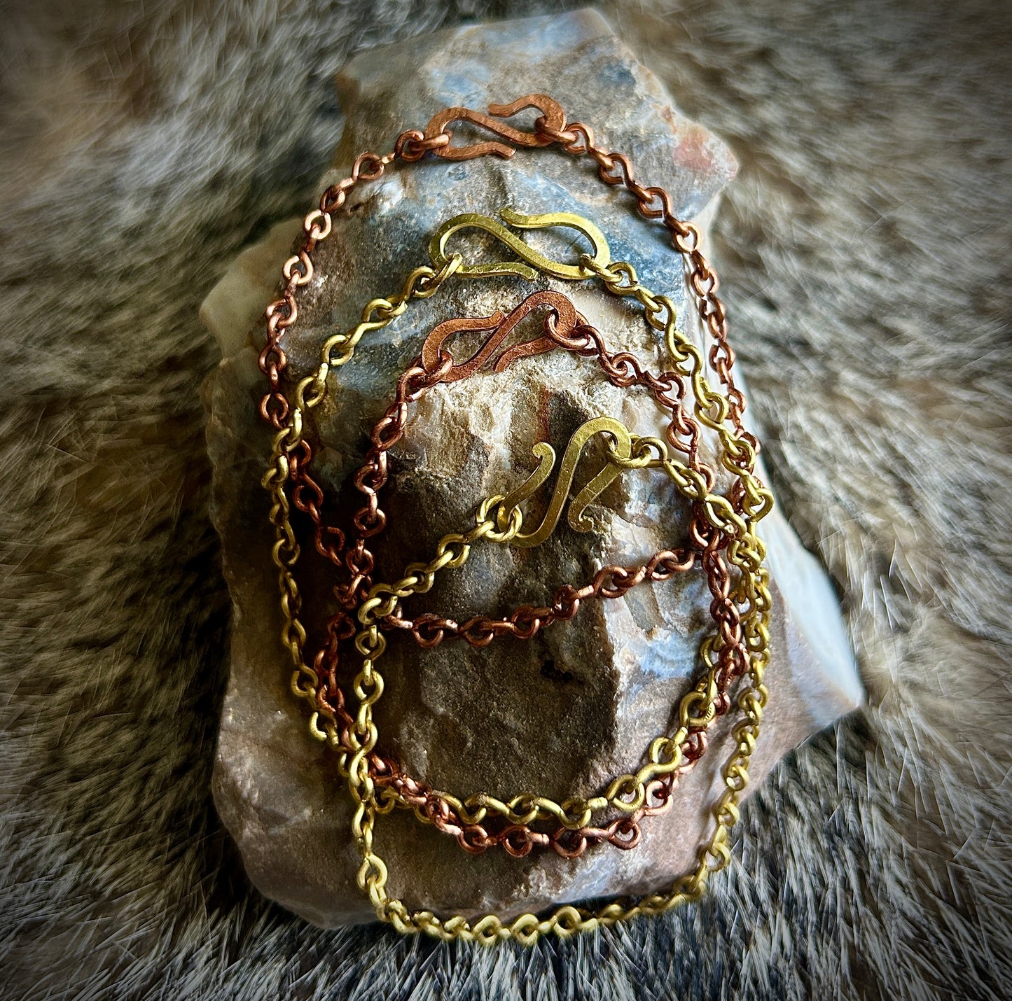 Brass and Copper Chain Bracelets