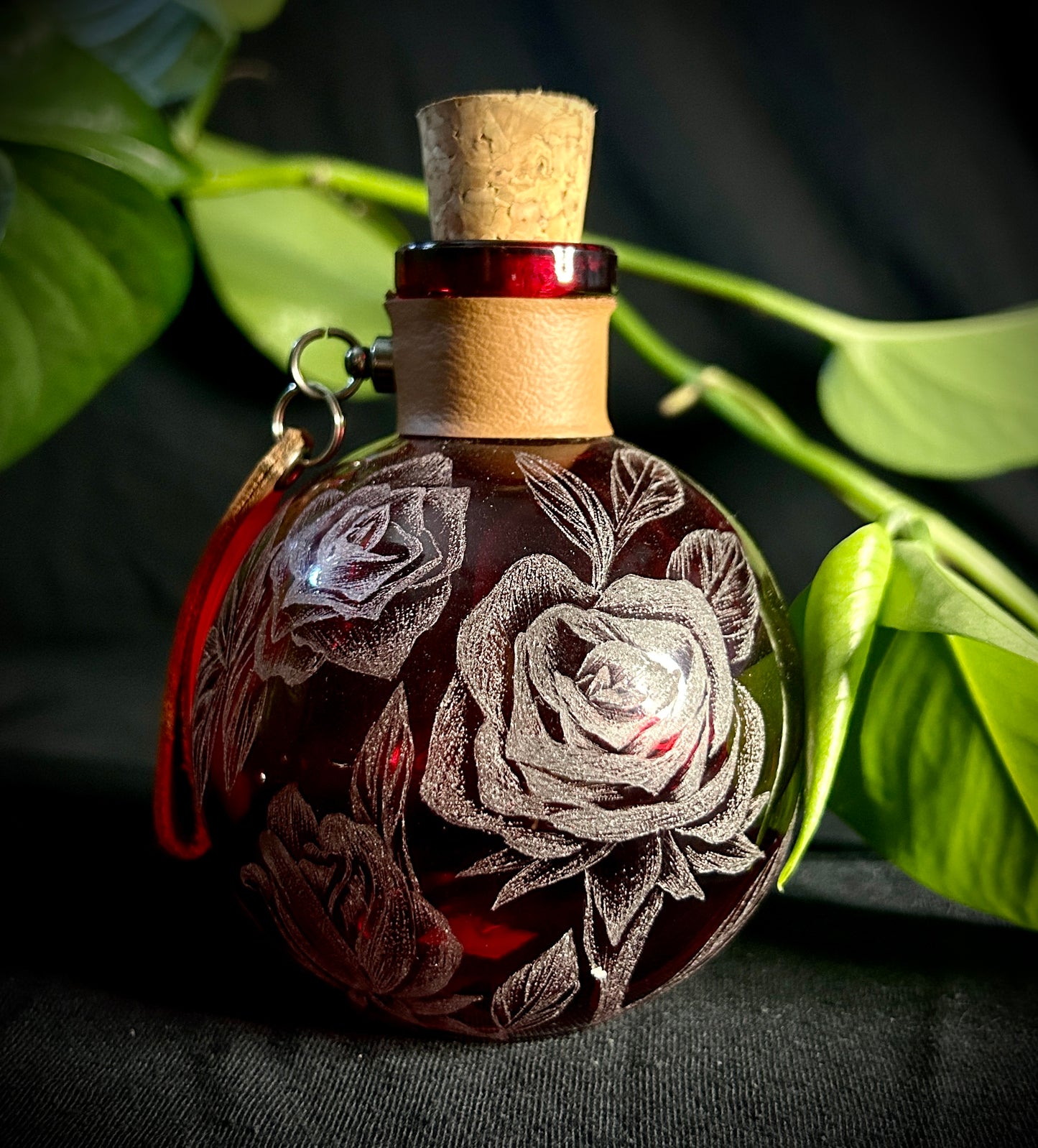 Roses Hand-etched Bottle
