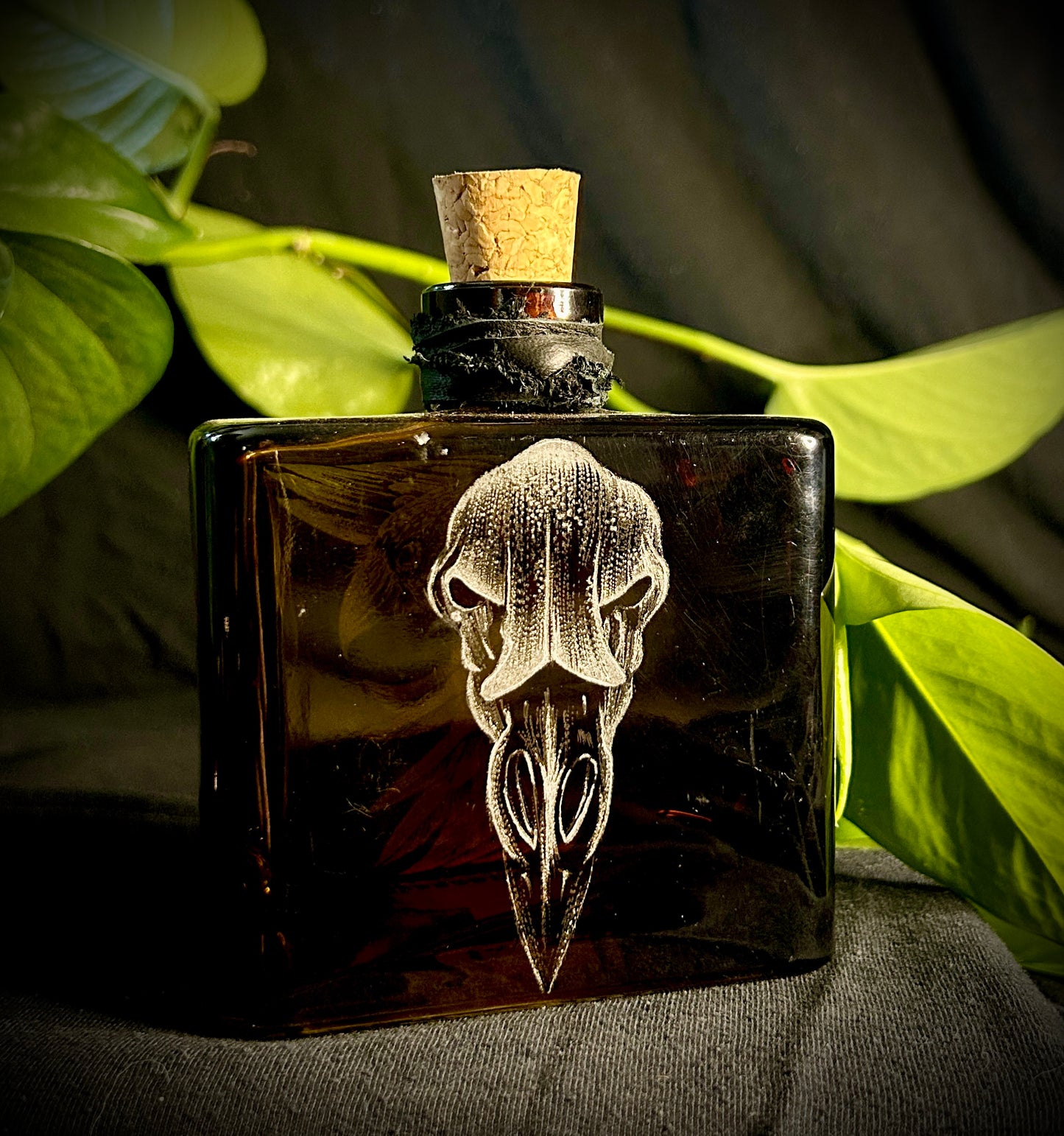 Raven Hand-etched Bottle