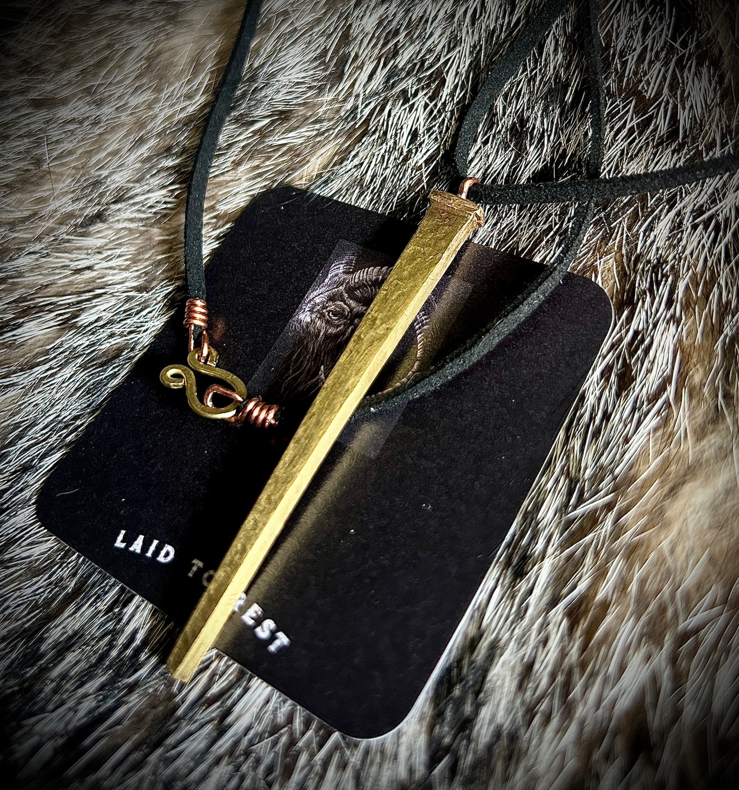Brass Coffin Nail Pendant