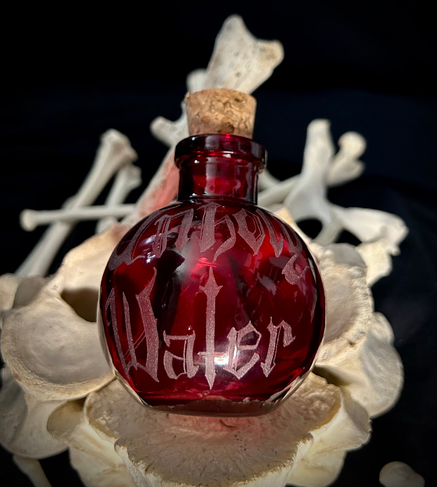 Unholy Water Hand-etched Botlle
