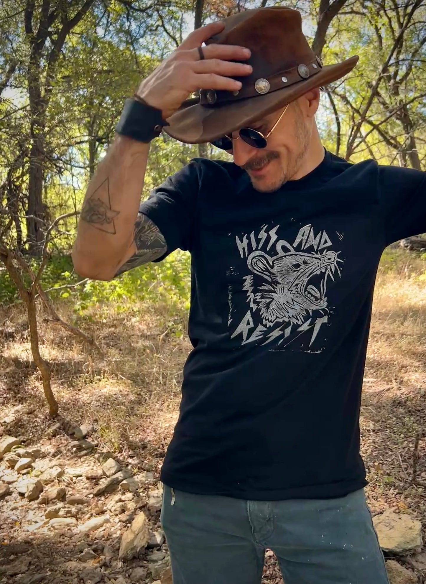 Possum Hiss and Resist Adult Unisex Tee