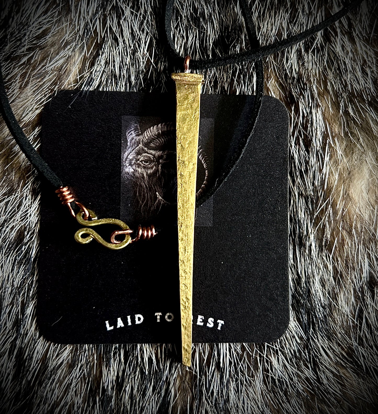 Brass Coffin Nail Pendant
