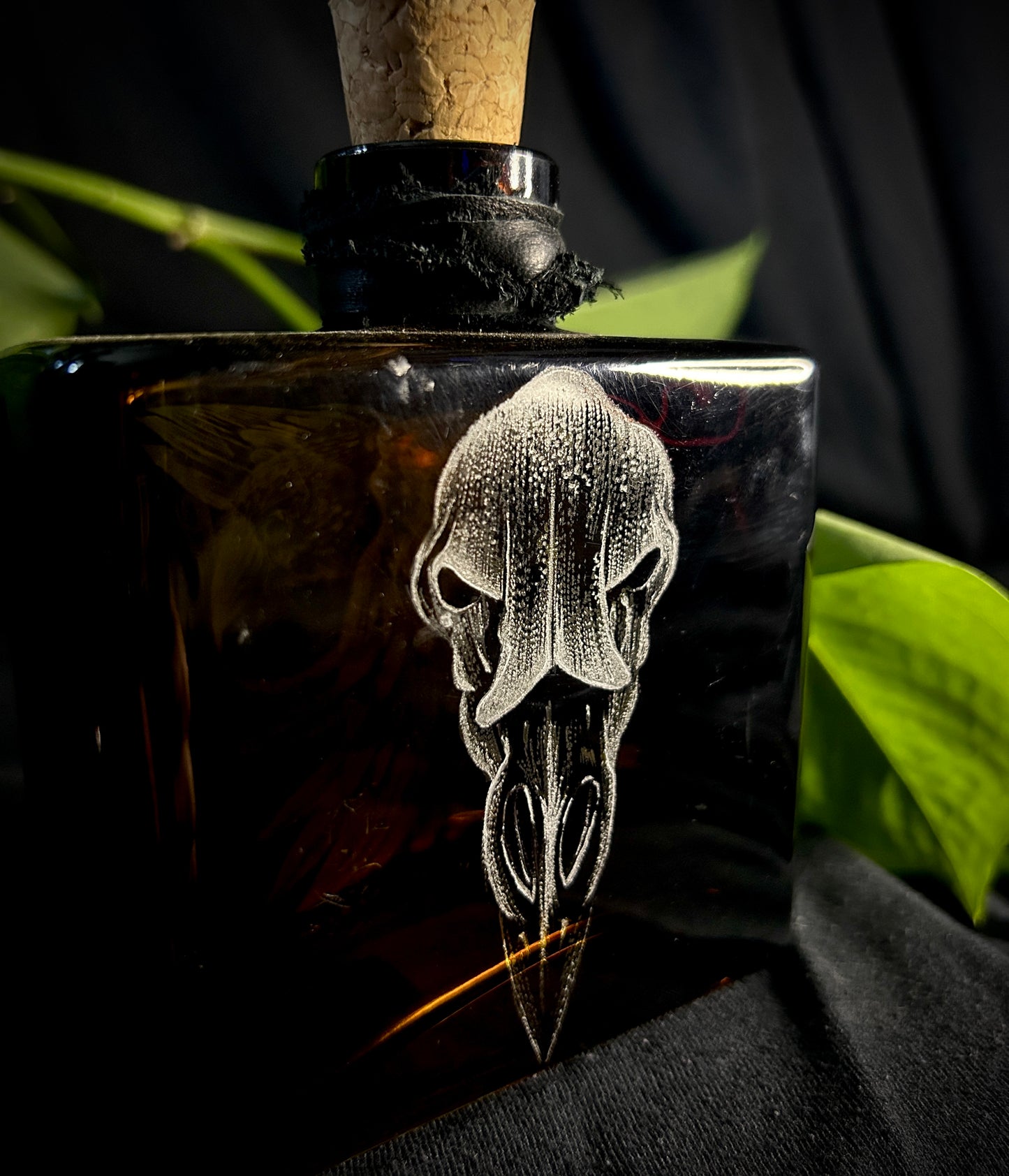 Raven Hand-etched Bottle