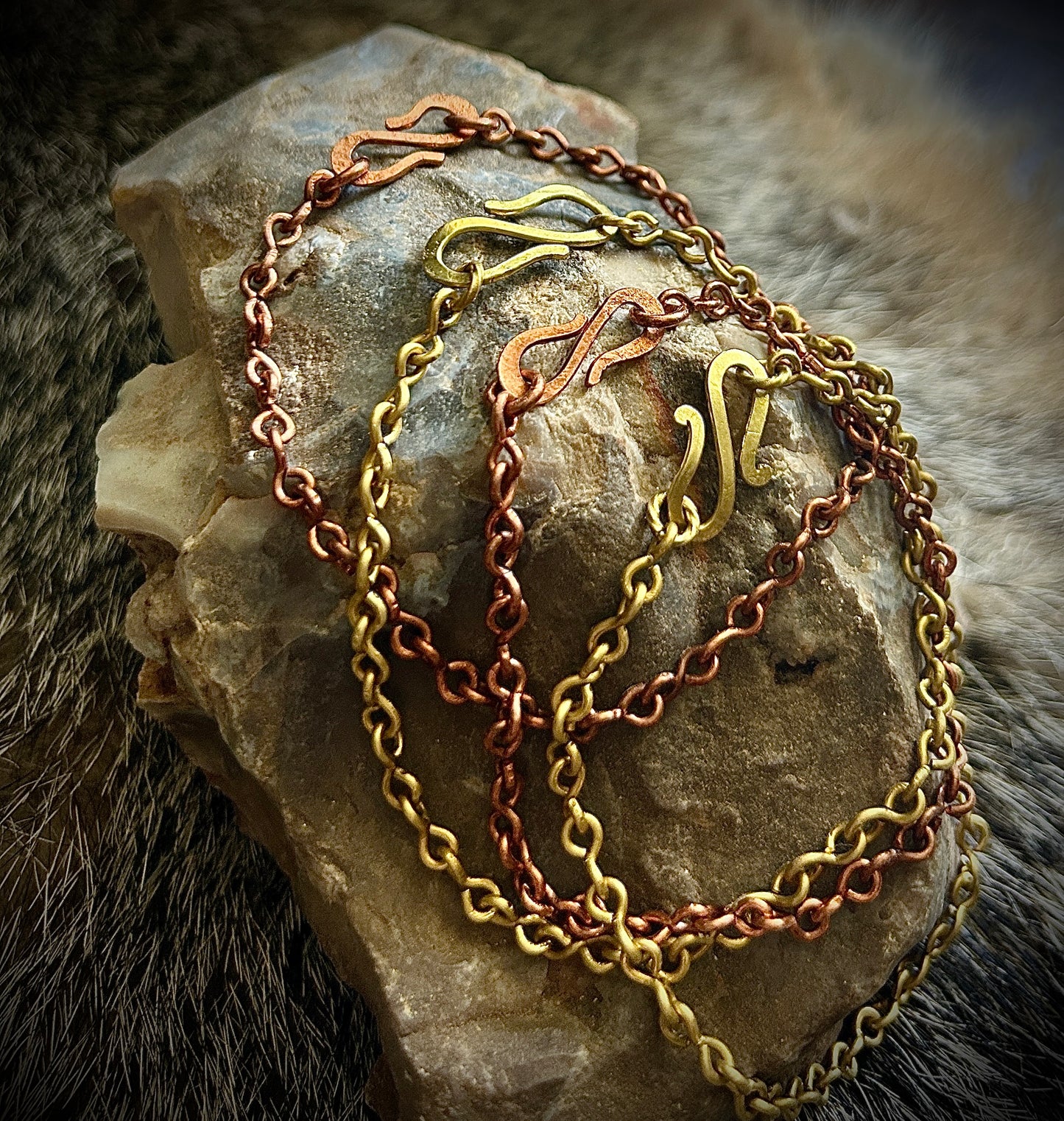 Brass and Copper Chain Bracelets