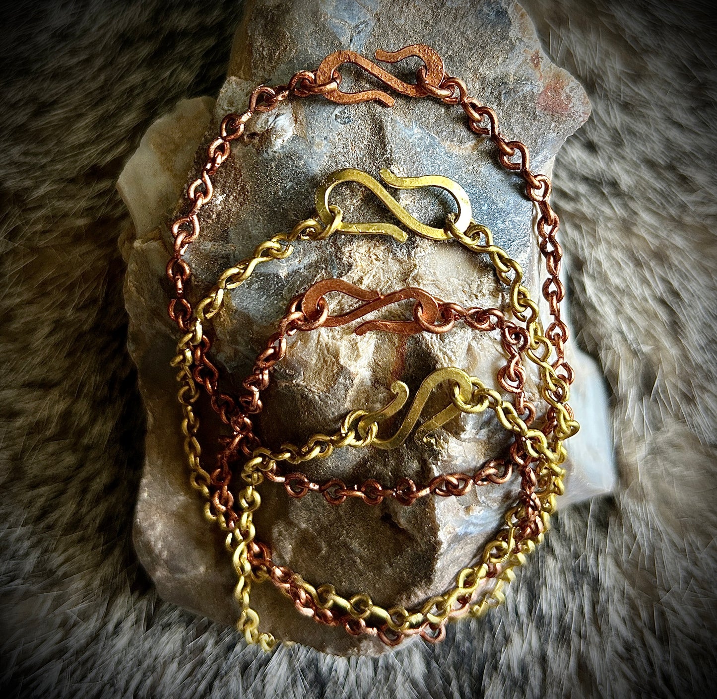 Brass and Copper Chain Bracelets