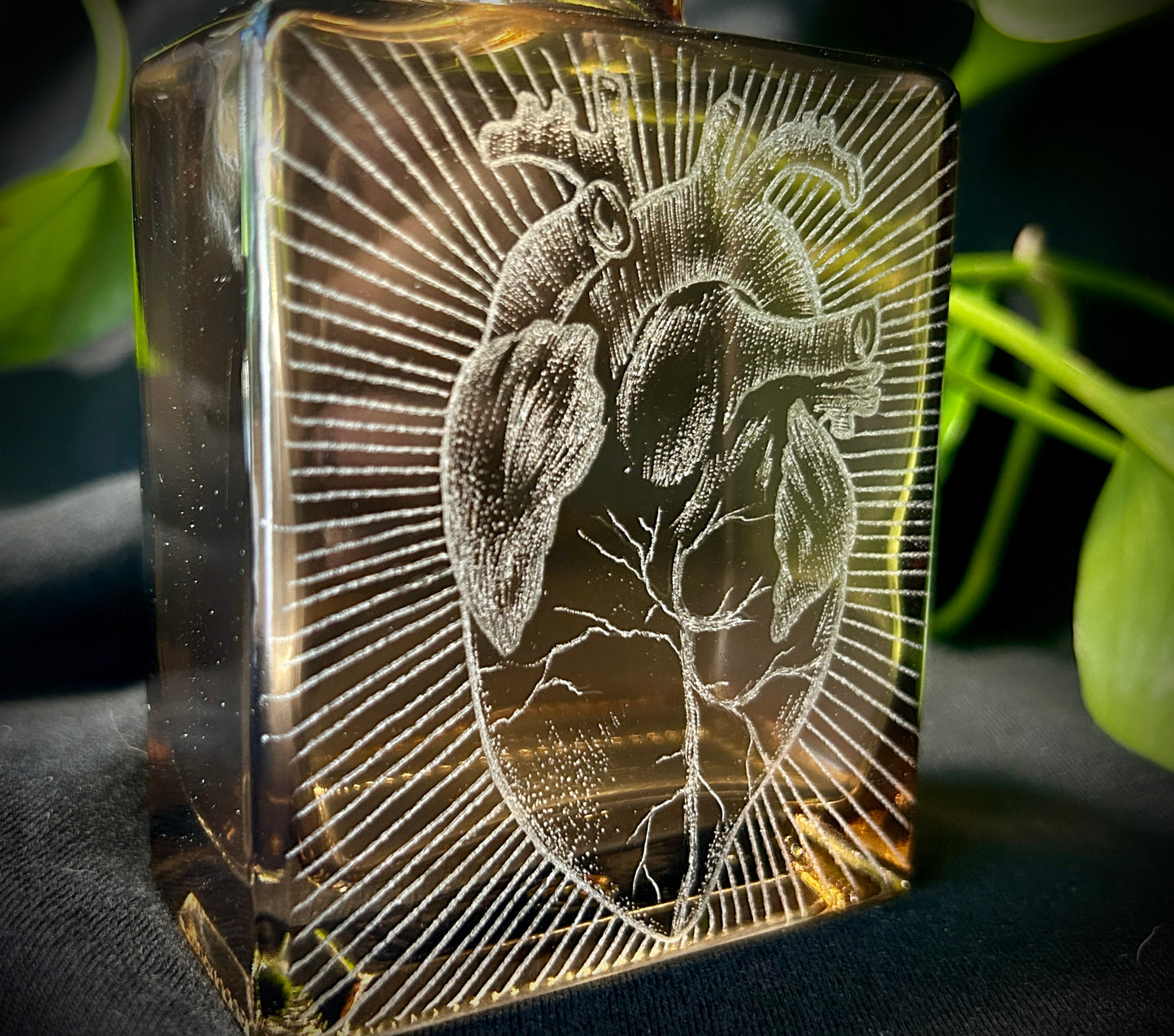 Heart Hand-etched bottle