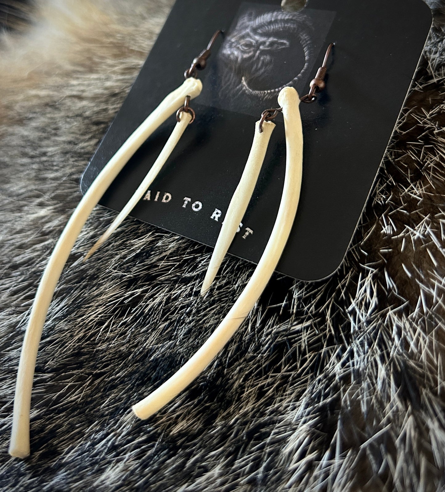 Deer & Raccoon Bone Earrings