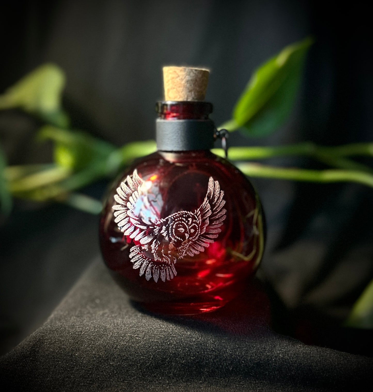 Lilith hand-etched bottle