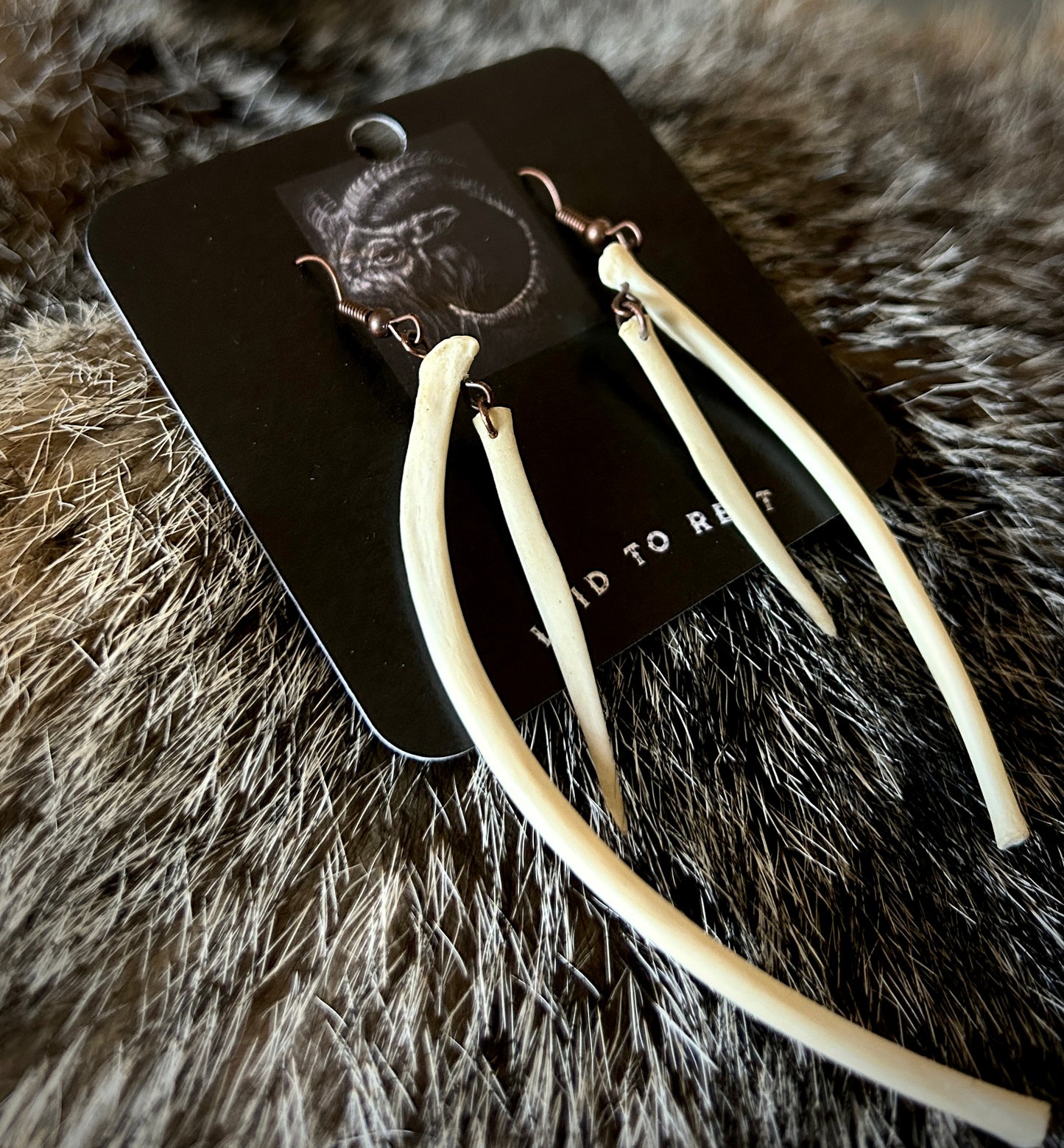 Deer & Raccoon Bone Earrings