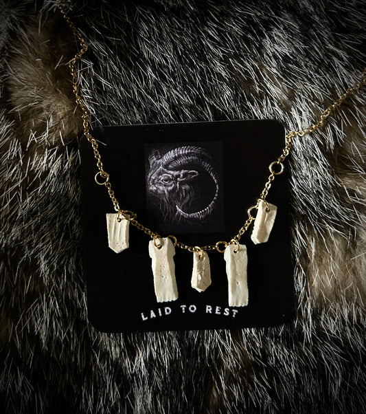 Armadillo banded shell necklace