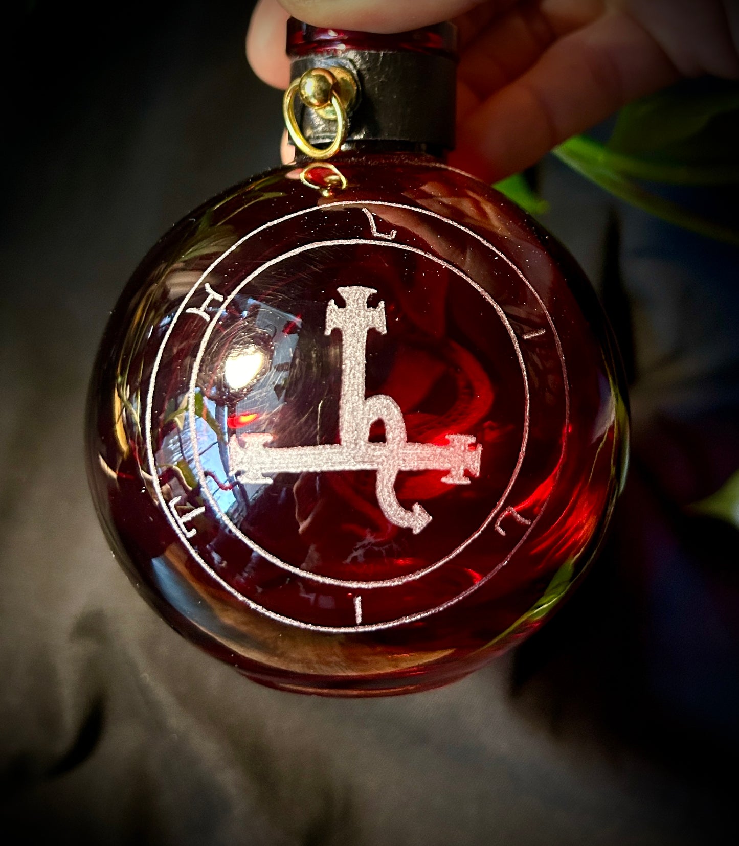 Lilith hand-etched bottle