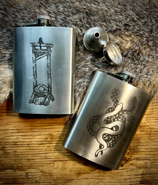 Etched Flask - 8oz stainless steel