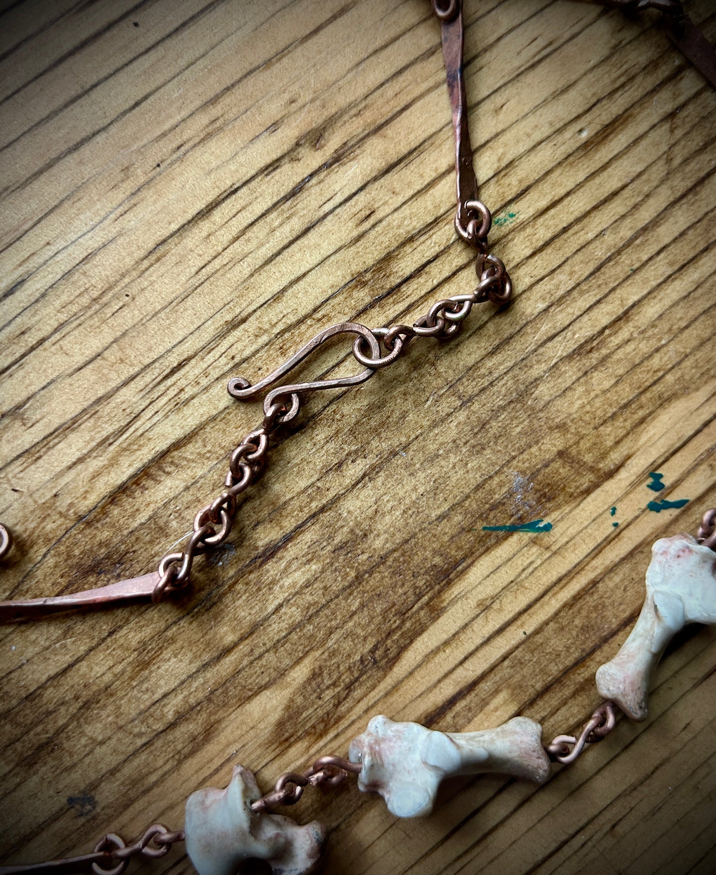 Raccoon bone and copper Necklace