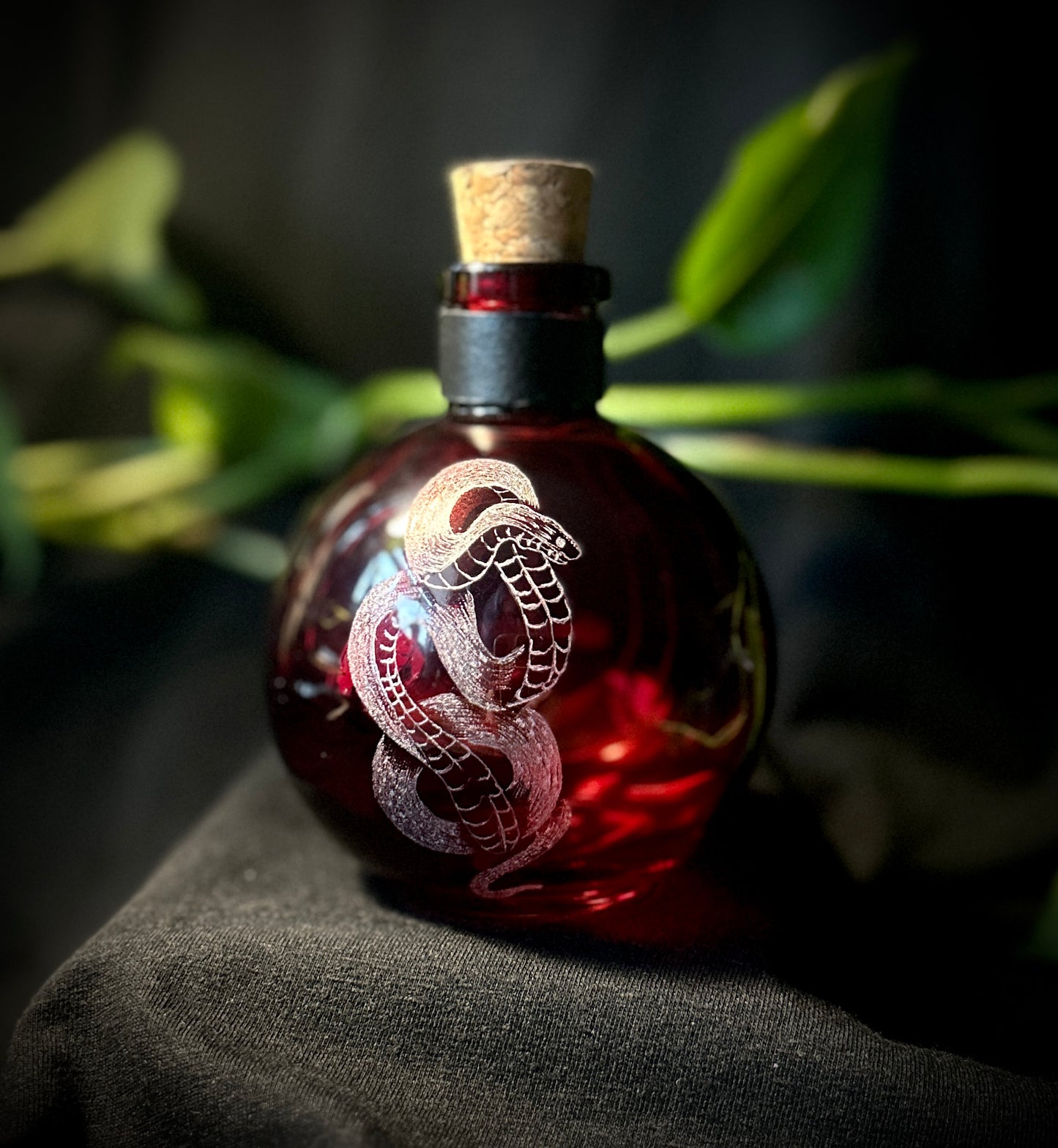 Lilith hand-etched bottle