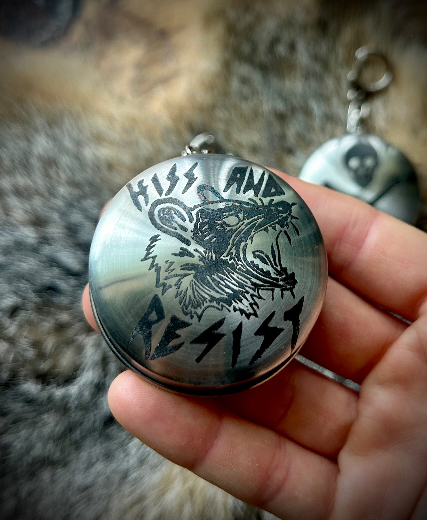 Collapsible etched keychain shot glass