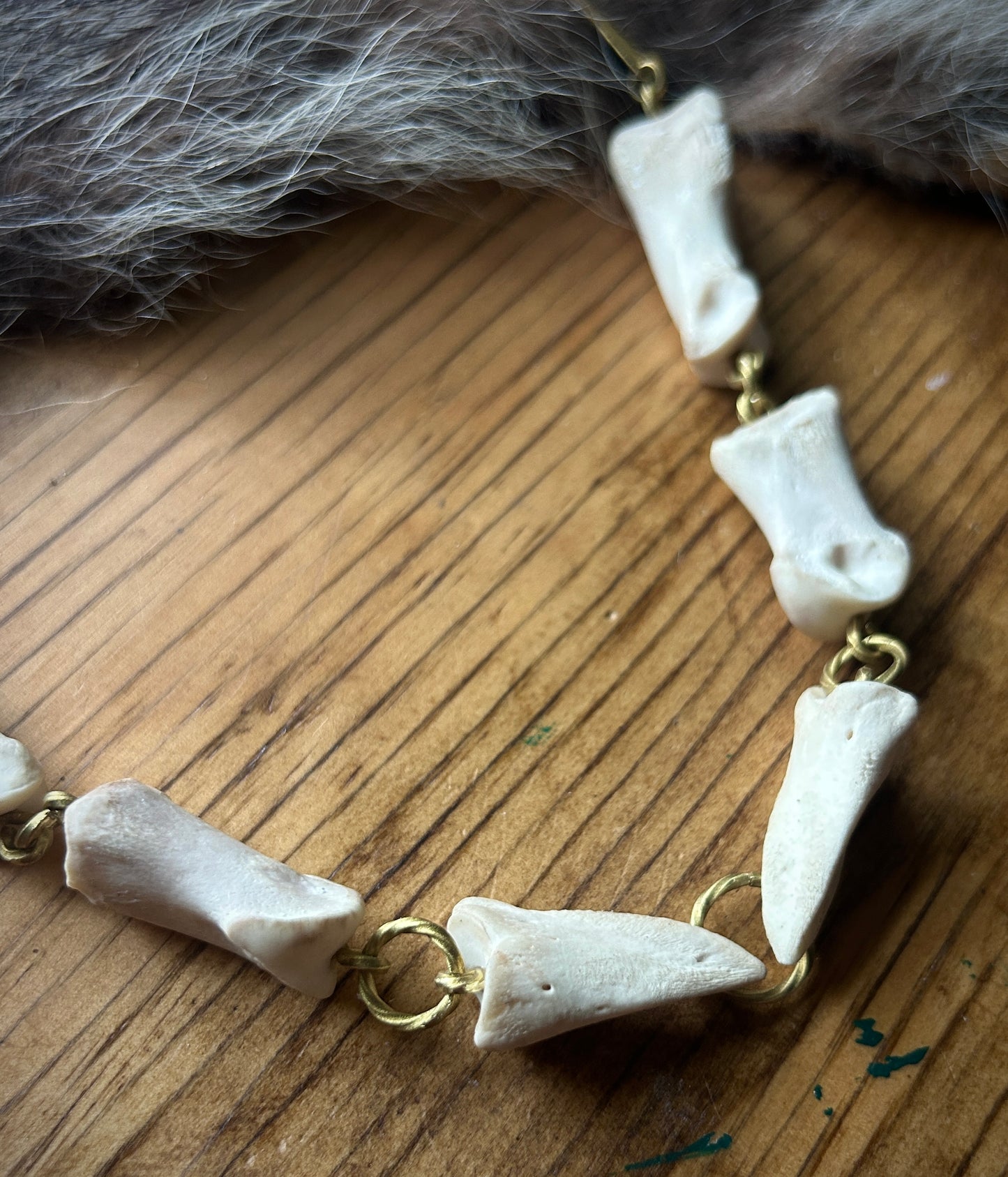 Deer Phalanges brass Necklace