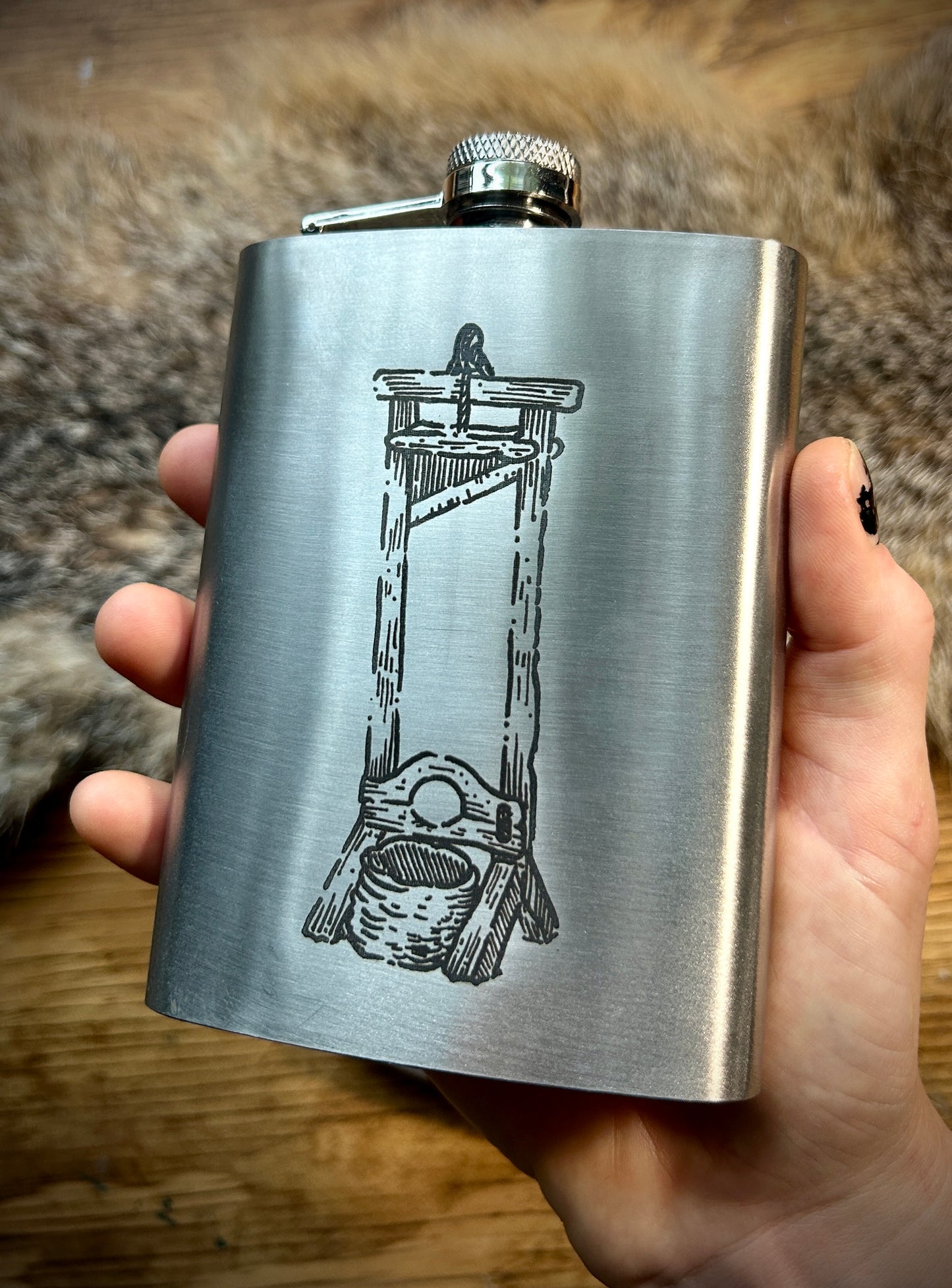 Etched Flask - 8oz stainless steel