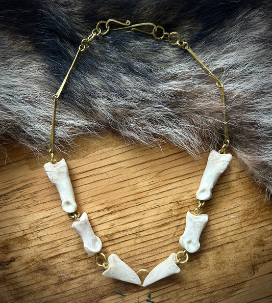 Deer Phalanges brass Necklace