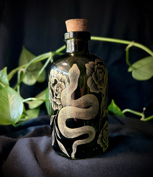 Snake Hand-etched Bottle