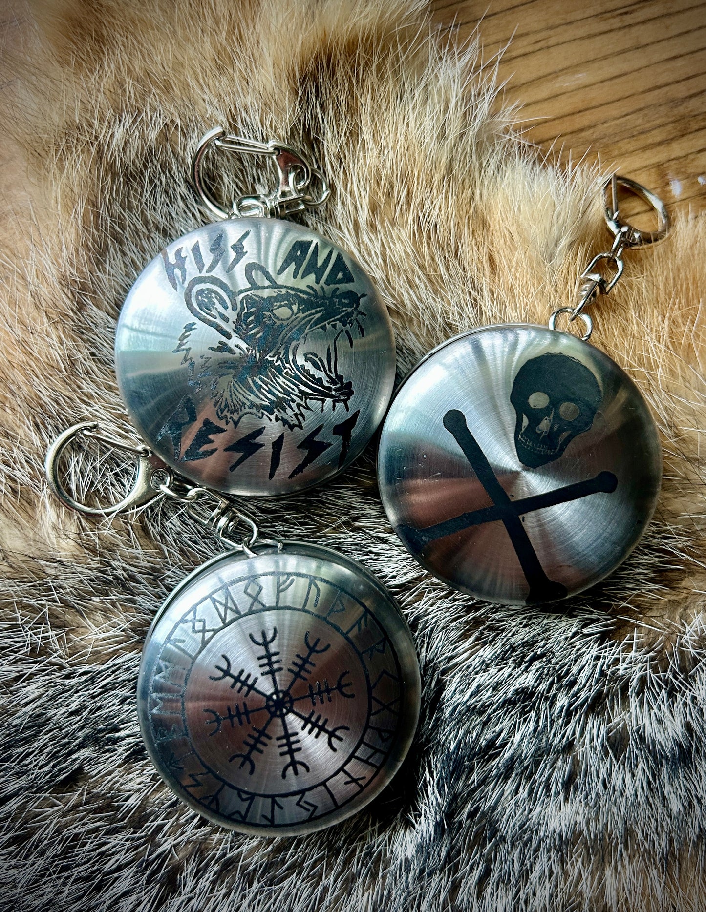Collapsible etched keychain shot glass