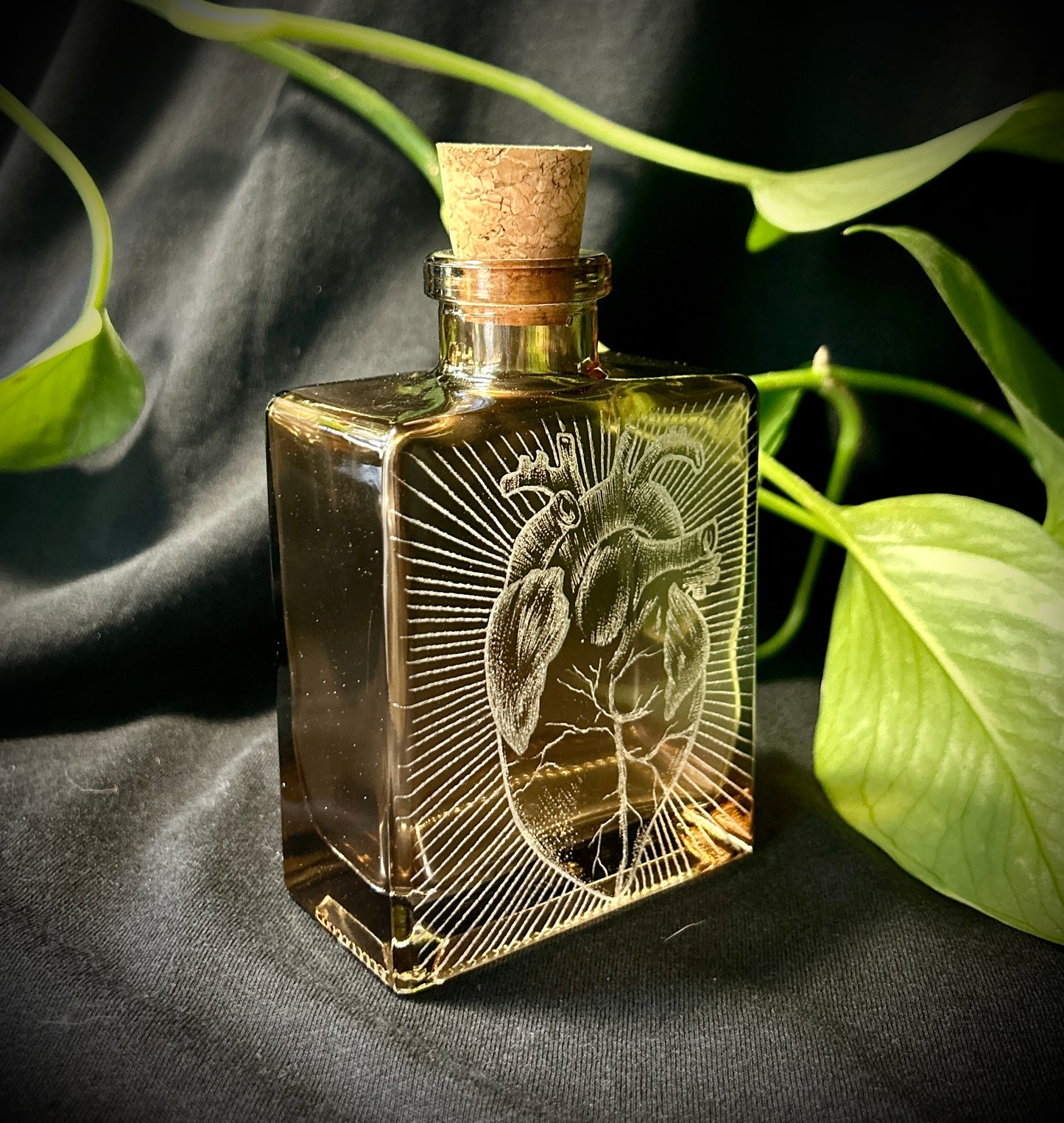 Heart Hand-etched bottle