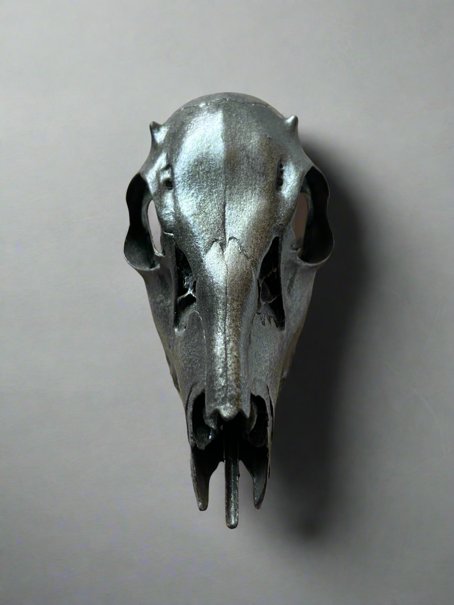 Silver Metal Coated Deer Skull