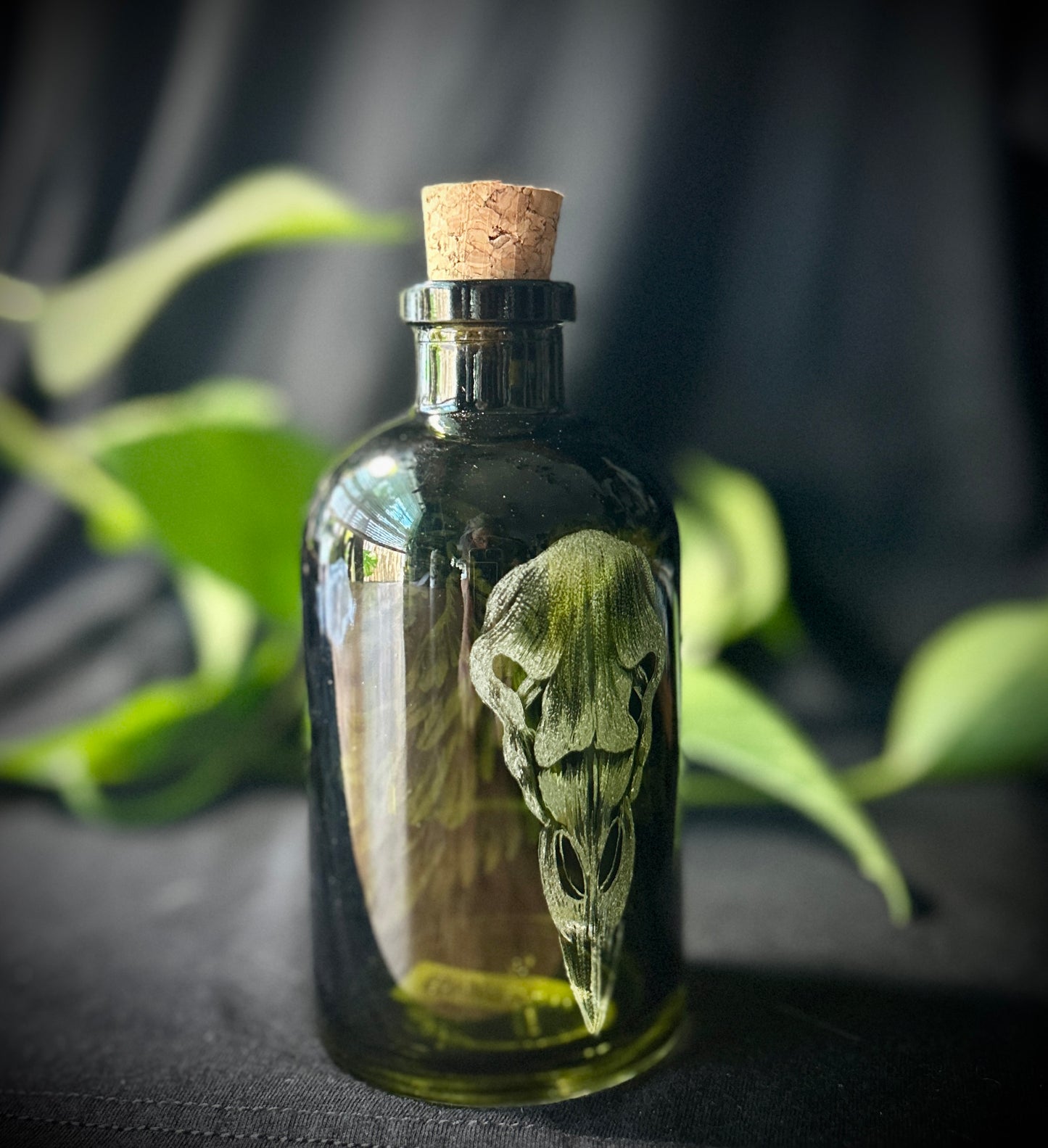 Raven Hand-etched bottle