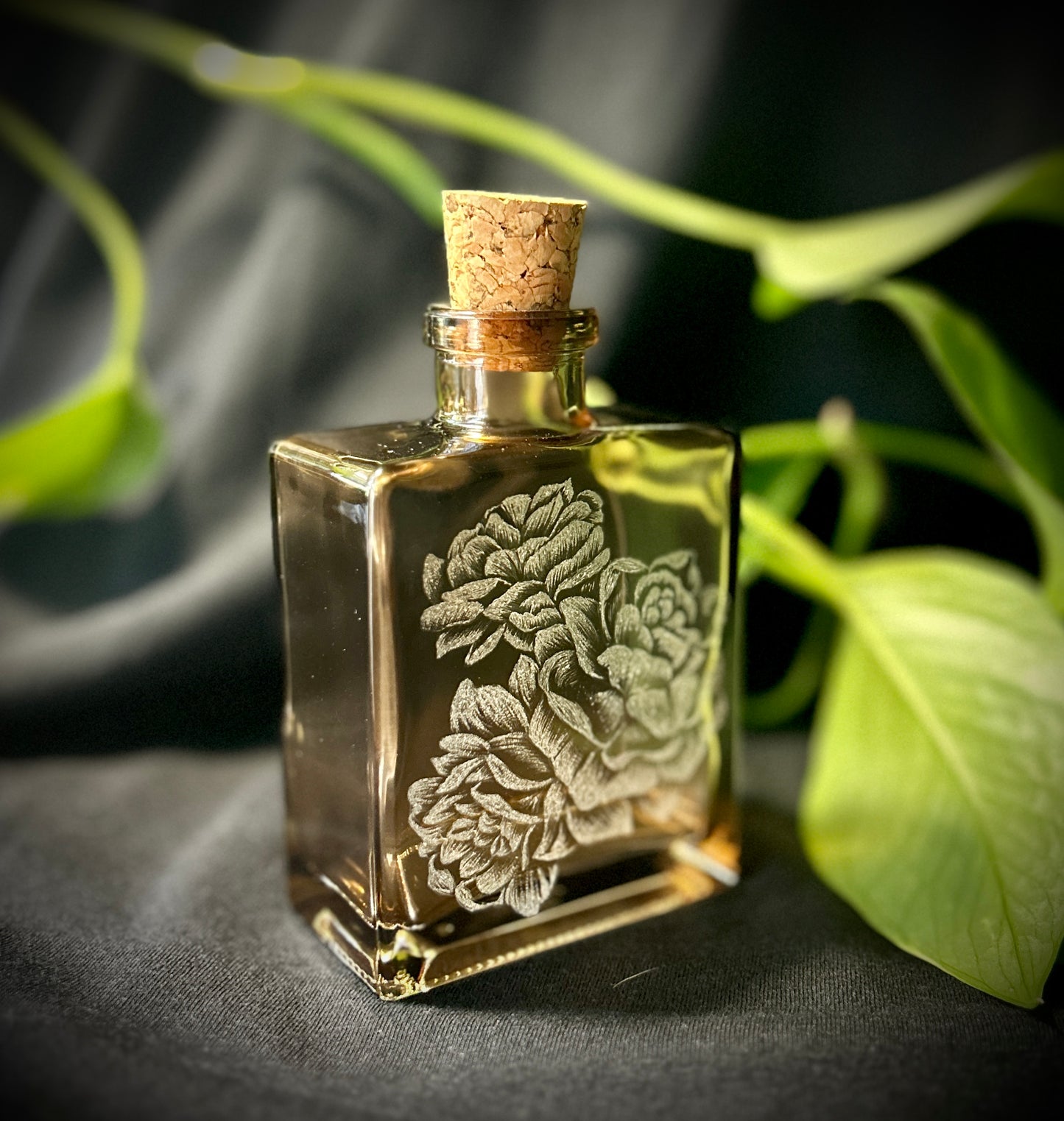 Roses Hand etched bottle