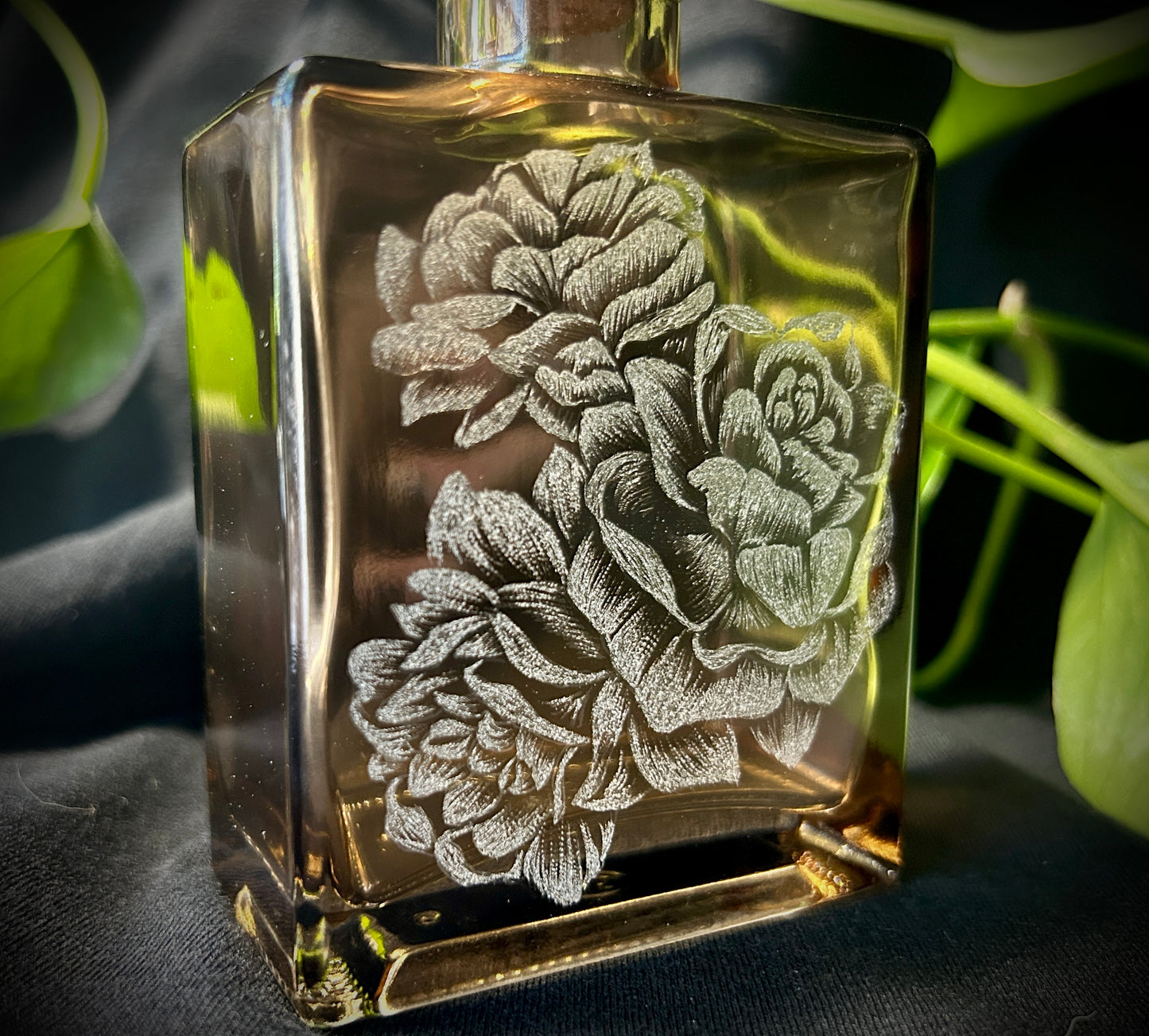 Roses Hand etched bottle