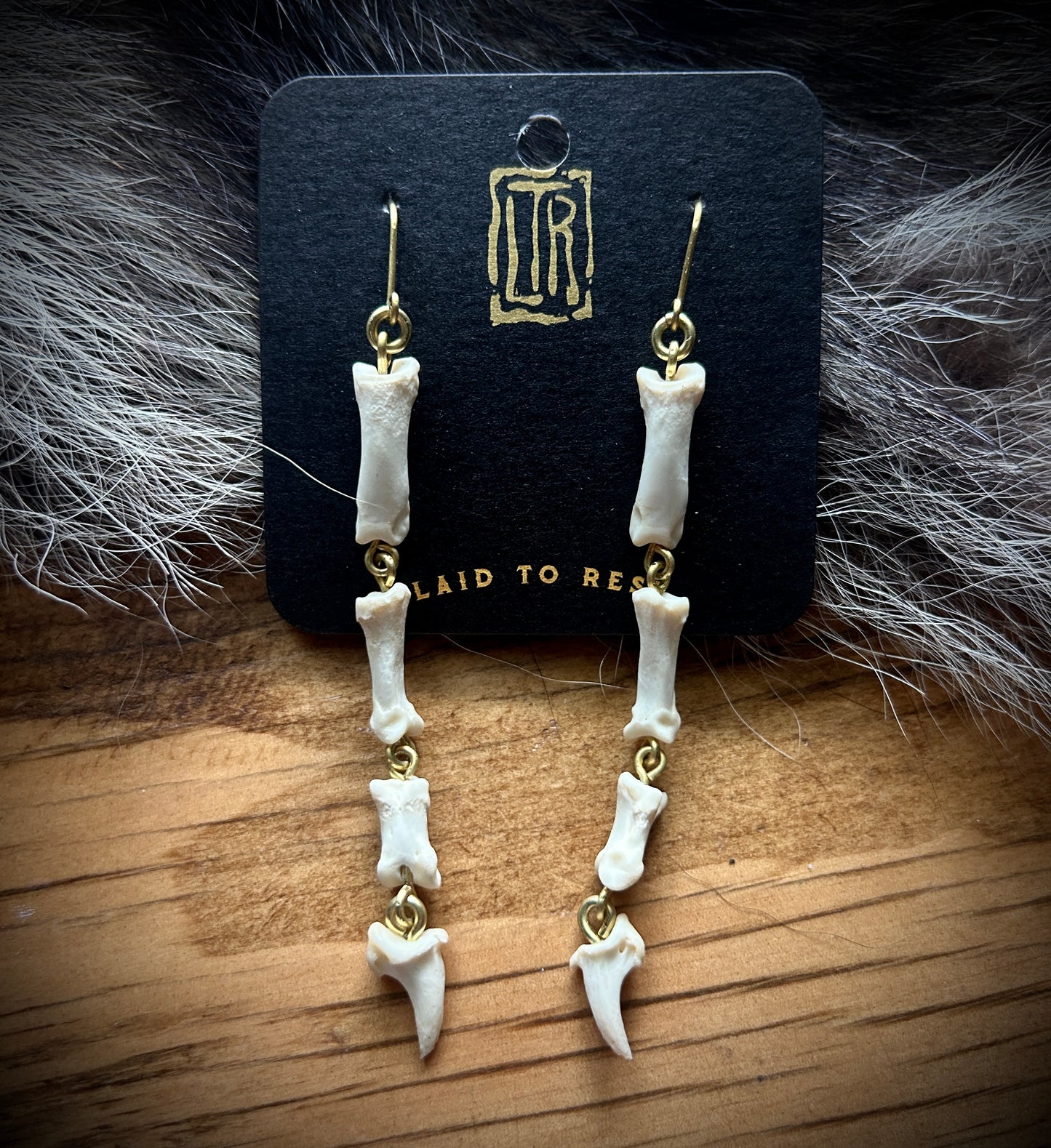 Coyote Phalanges- Brass Earrings