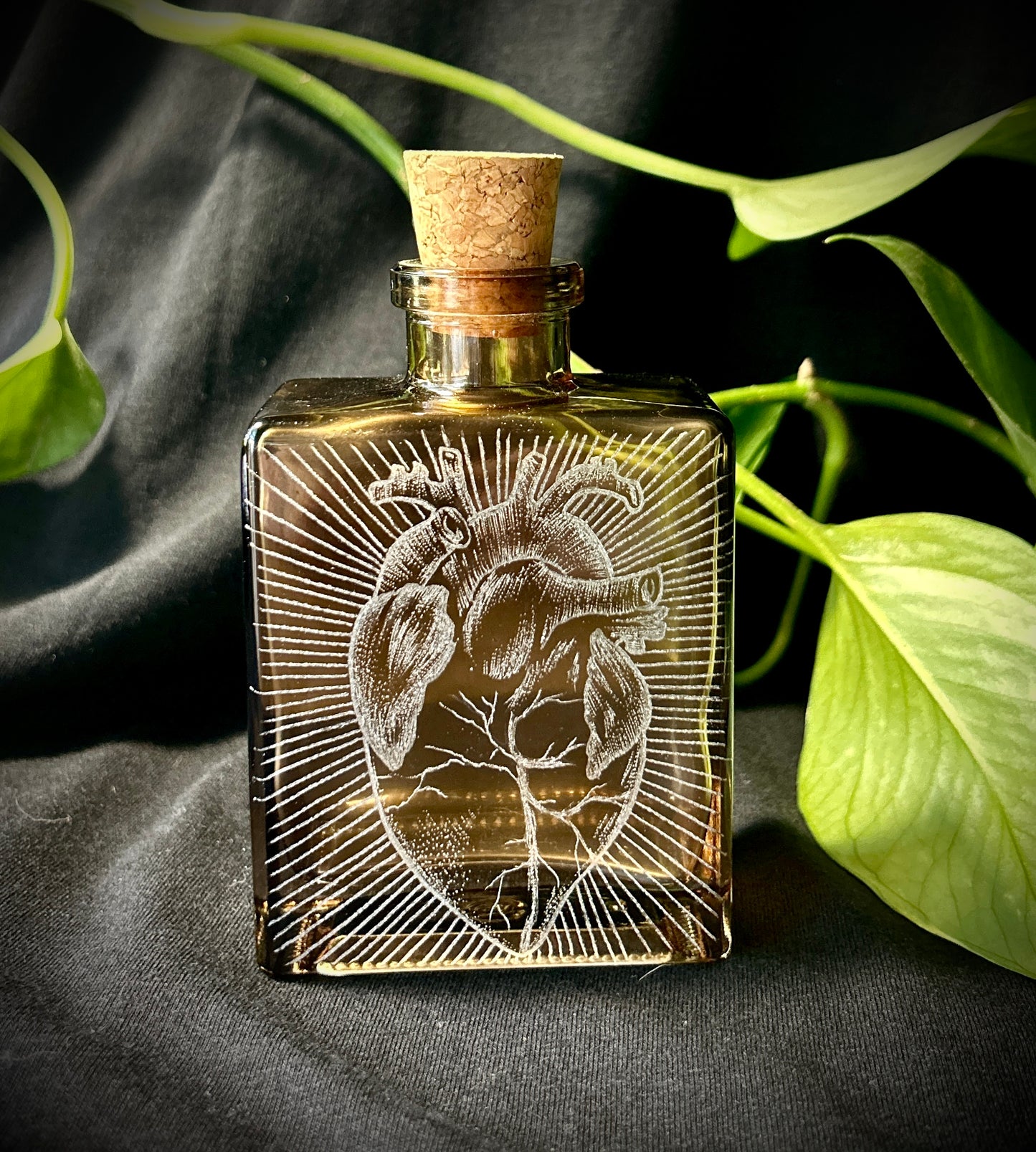 Heart Hand-etched bottle