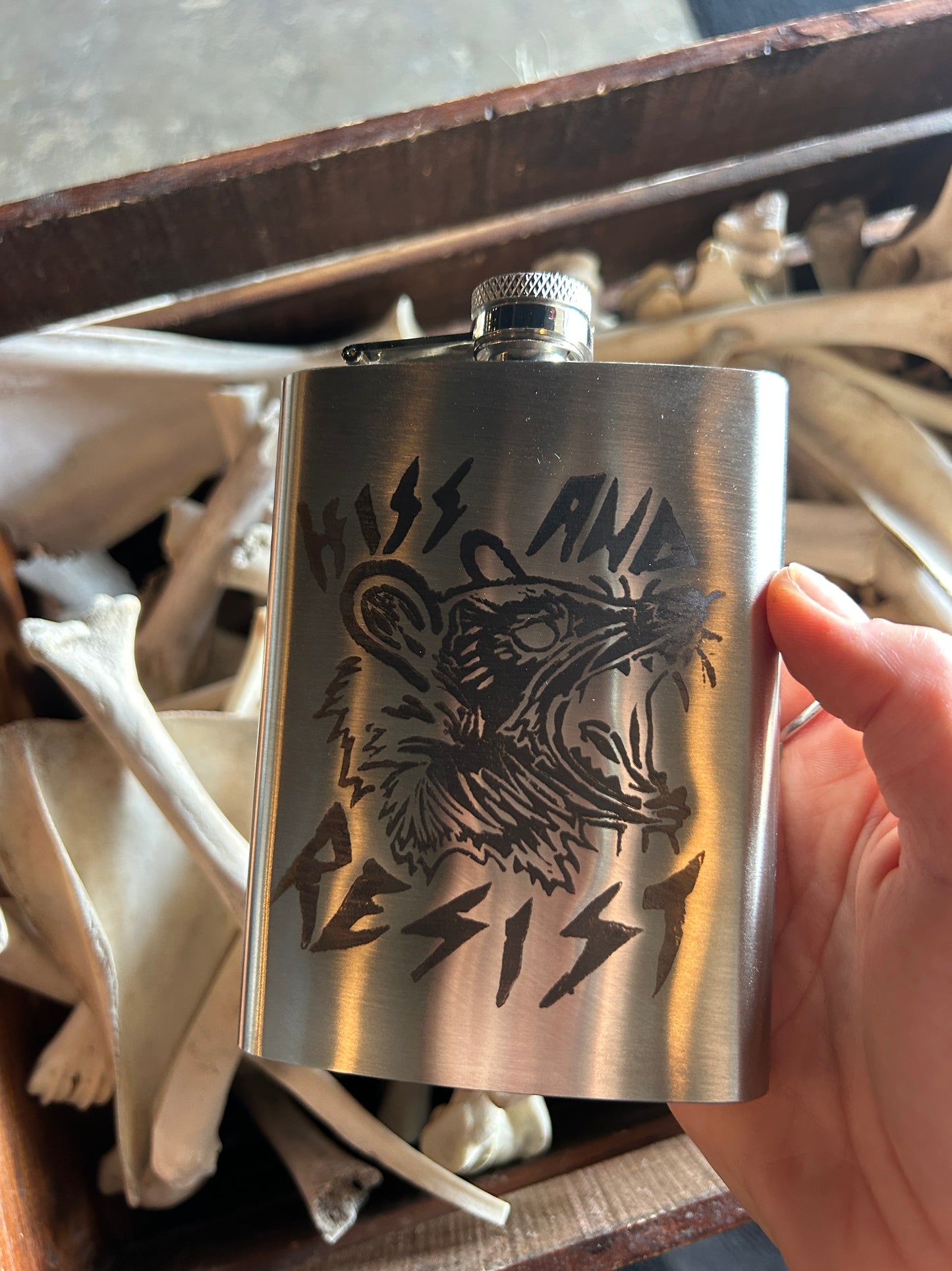 Etched Flask - 8oz stainless steel