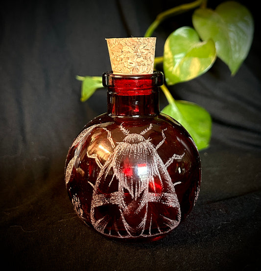 Moth Hand-etched Bottle