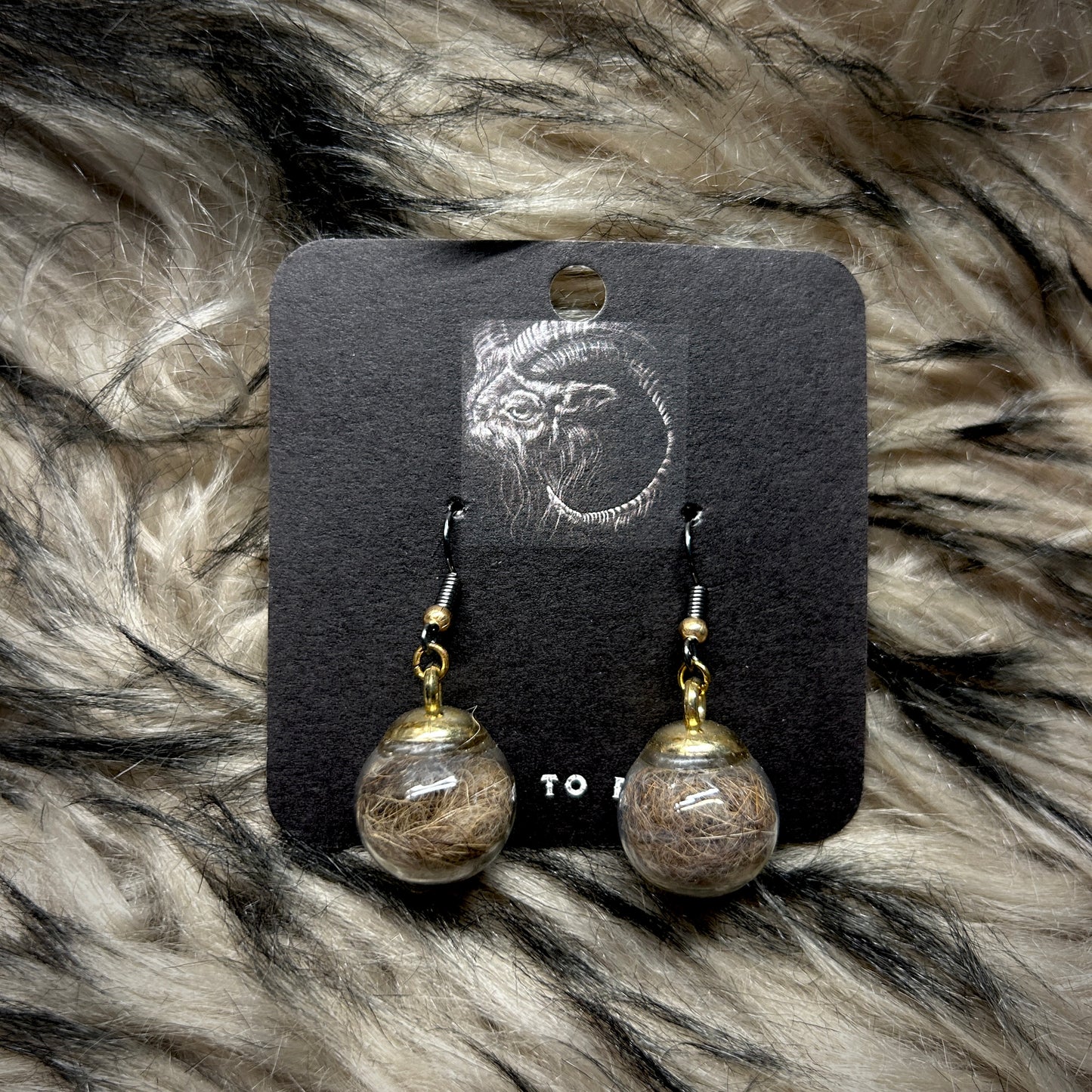 Fox Fur Globe Earrings