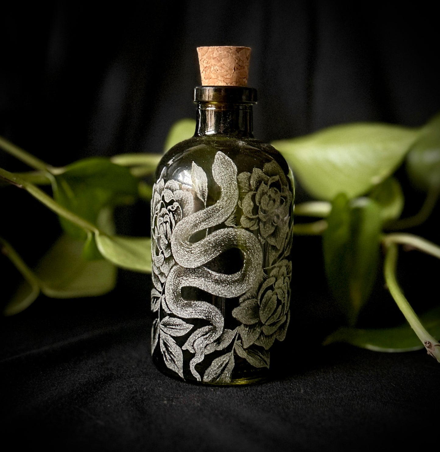 Snake Hand-etched Bottle