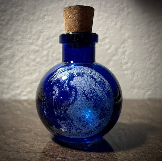 Full Moon hand-etched bottle