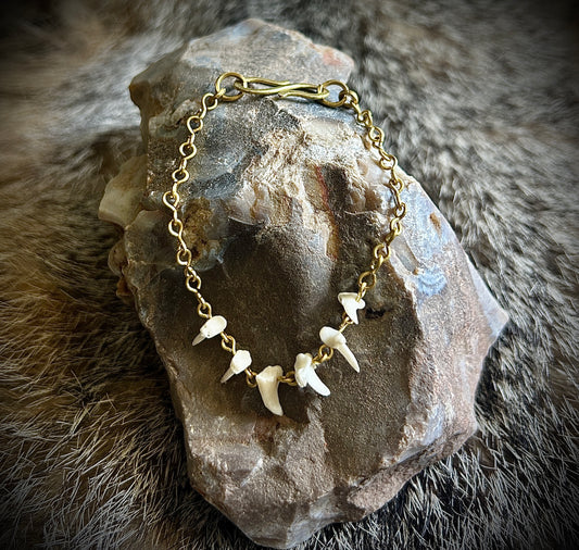 Brass and Fox Claws Bracelet