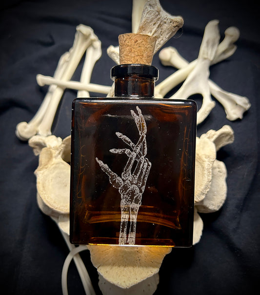 Memento Mori Hand-etched bottle
