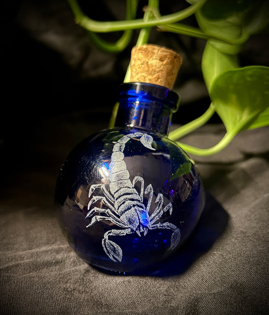 Scorpion Hand-Etched bottle
