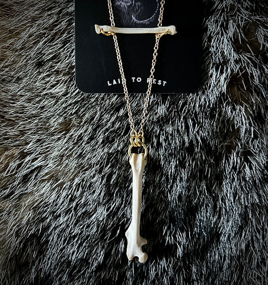 Rat Femur & Radius Bone Necklace