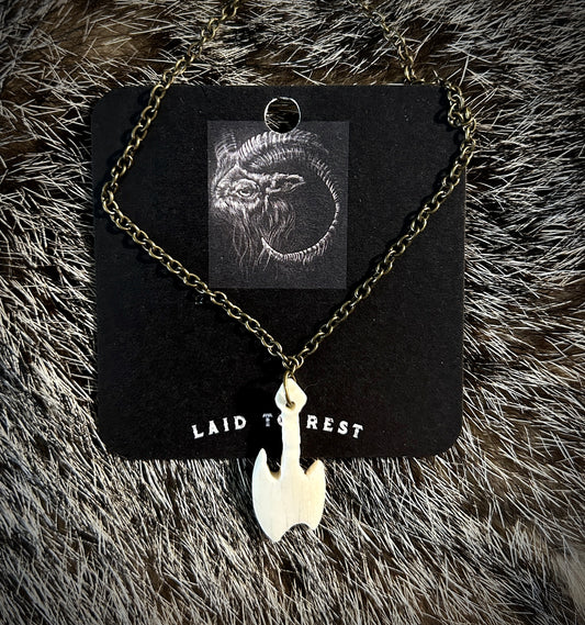 Bone Battle Axe necklace