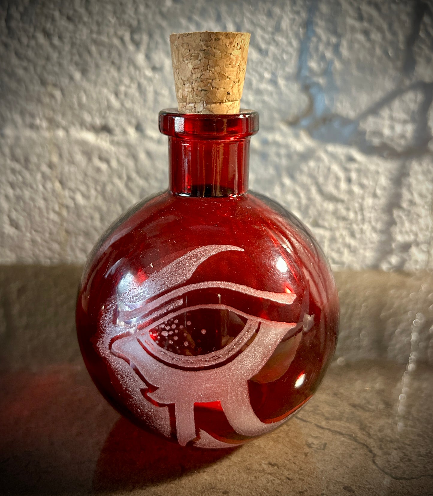 Eye of Horus etched jar