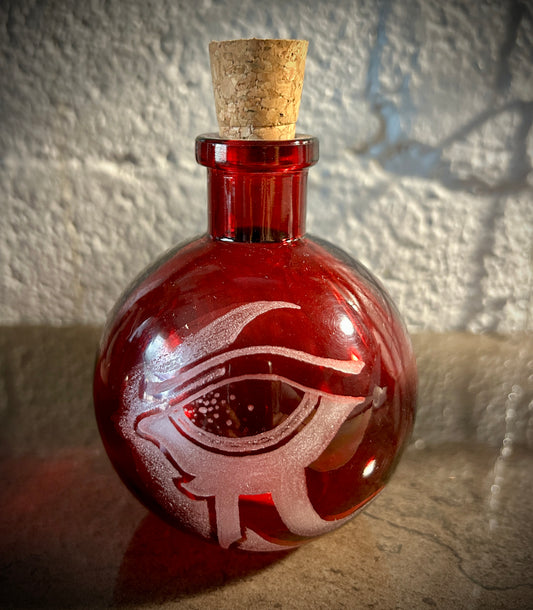 Eye of Horus etched jar